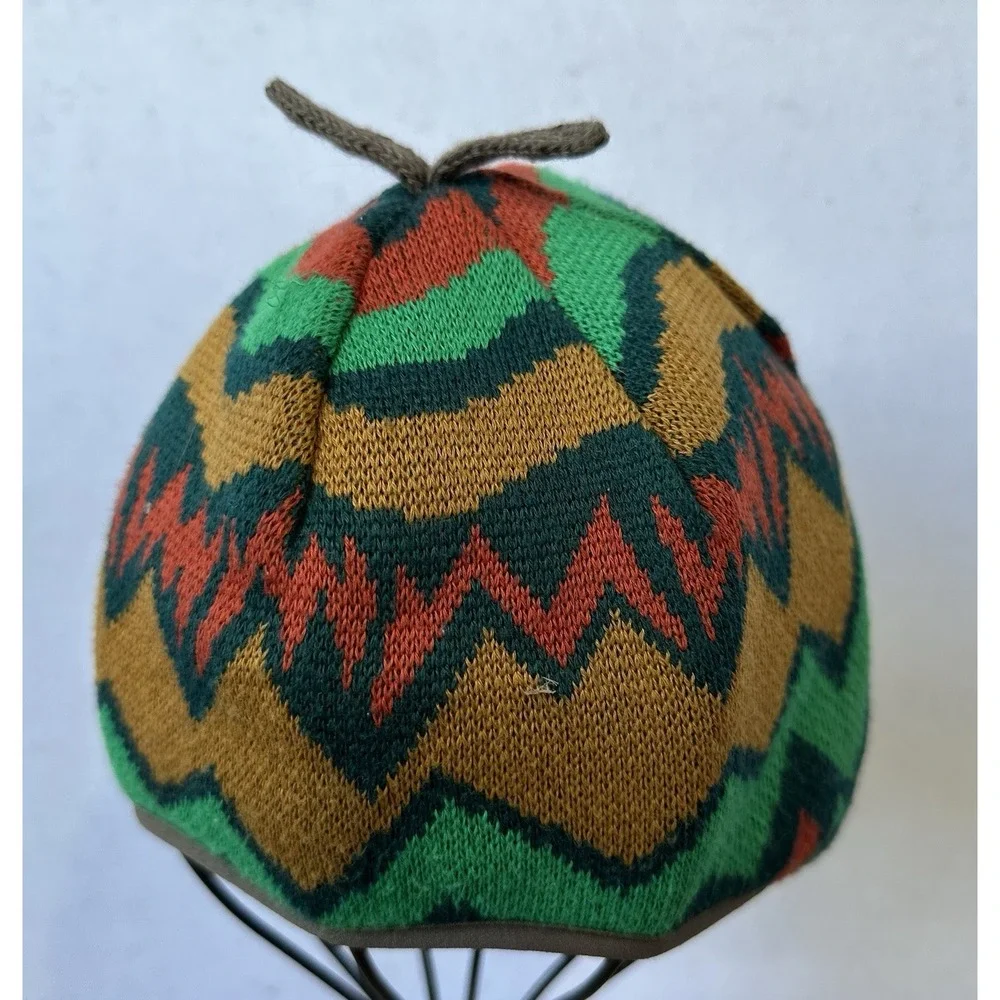Patagonia Baby Reversible Beanie Hat Geo Knit Nettle Colorful Sz 3-6 Months
